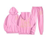 Celanisai Christian Jogging Suit Women's Jesus Set Backprint Hoodie Jogging Bottoms Two Piece Plain Elegant Leisure Suit Grey Sports Suit Oversized Hoodie Trend Streetwear, O Light Pink, XL