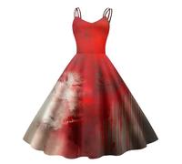 Celanisai Halloween Costume Women's Scary Bloody Zombie Bride Horror Elegant Wedding Dress Sleeveless Print Dress with Bloody Print Medieval Cocktail Dress Party Carnival Dresses, T Gold, L