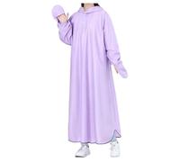 Celanisai One Piece Raincoat for Adults Long Pullover Poncho Full Body Rain Cover Rain Poncho Waterproof Rain Cape with Hood Drawstring Raincoat Hand Protective Bicycle Jacket, O purple, 4XL