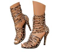 Celanisai Peep Toe Booties for Women Black Mesh Platform Ankle Boots | Open Toe Boots High Heels Summer Cutout Mesh Ankle Chunky Heel Platform Sandals Dress Pumps Shoes Zipper Back