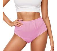 Celanisai Seamless Panty Women's Underwear Plus Size Seniors High Waist Full Briefs Panties Grandma Underwear Stretch Waist Briefs Soft Panties Middle Aged and Older Retro Shorts, O Light Pink, 100