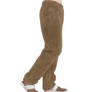 Celanisai Teddy Fleece Pants Men's Warm Plush Jogging Pants Winter Long Pyjama Bottoms Sherpa House Pants Fluffy Thermal Pants Solid Color Yoga Pants Bear Pattern Fleece Trousers Elastic Waist Winter