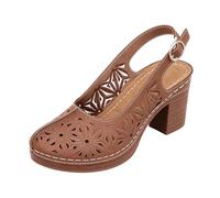 Celanisai Women's Mules Casual - The United States Casual Hang Adult 2025 Casual Beautiful Large Size Europe Bathing Slippers Lightweight Comfortable Word Cheap Walking Shoes, O Brown, 8.5 UK