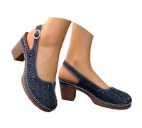 Celanisai Women's Mules Casual - The United States Casual Hang Adult 2025 Casual Beautiful Large Size Europe Bathing Slippers Lightweight Comfortable Word Cheap Walking Shoes, O Navy, 5 UK
