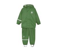 CeLaVi Basic Rainwear Set-Solid PU Rain Jacket, Elm Green, 8-9 Jahre