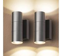CELAVY LED Wall Light Outdoor Wall Lamp IP65 Modern Outdoor Light Wall Up Down GU10 Outdoor Light Outdoor Light Outdoor Lighting for Balcony House Staircase House Wall Grey Pack of 2