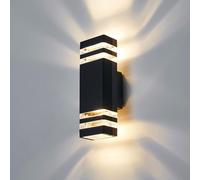 CELAVY Outdoor Wall Lights Mains Powered Outside Up Down Lights, IP65 LED Porch Front Door Light, Square External GU10 Modern Lighting Exterior Electr
