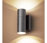 CELAVY Outdoor Wall Lights, Up Down Outside Wall Lights Mains Powered, IP65 Waterproof Modern Front Door Porch Light Lamp Modern 10W 3000K GU10, External LED Sconce Wall Mounted for House, Grey