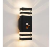 CELAVY Up Down Outside Lights with Motion Sensor, 4000K PIR Outdoor Wall Light Mains Powered, IP65 Front Door Porch Light Electric, Security External Exterior GU10 LED Lighting Wall Mounted, Black