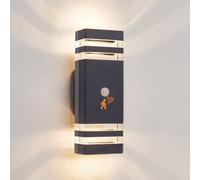 CELAVY Up Down Outside Lights with Motion Sensor, 4000K PIR Outdoor Wall Light Mains Powered, IP65 Front Door Porch Light Electric, Security External Exterior GU10 LED Lamp for House, Anthracite Grey