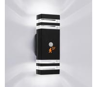 CELAVY Up Down Outside Lights with Motion Sensor, 6000K PIR Outdoor Wall Light Mains Powered, IP65 Front Door Porch Light Electric, Security External Exterior GU10 LED Lighting Wall Mounted, Black