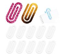 Celblisora 12 Pack Sublimation Blanks, Bulk Pack, Acrylic Jumbo Paperclips, Bookmarks, 10.2 x 5.1 cm, For Heat Transfer, Teachers, Office, School, Home Supplies, DIY Crafting