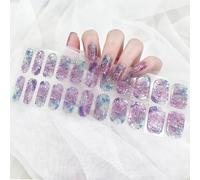 Celblisora 22 Pcs Semi Cured Gel Nail Strips,UV Gel Polish Wraps with Prep Pads and Nail File,Easy Apply and Remove DIY Manicure Kit for UV Lamp