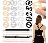 Celblisora 26-pack Bra Strap Clips, Bra Holders to Prevent Slipping for Racerback Bras,Adjustable for a Beautiful Décolleté,Ideal for Ballet and Dance