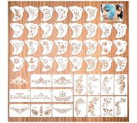 Celblisora 46 Stück Gesichtsbemalungsschablonen, Wiederverwendbare Vorlagen für Halloween-Körperbemalung, Gesichtsbemalung für Make-up,Halloween-Party-Kunstmalerei