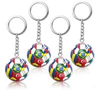 Celblisora 4PCS World Cup Soccer Keychain 2026 Football Ball Key Chain with National Flags,World Cup Soccer Gifts & Accessories for Men Sports Merchandise Backpack Charm