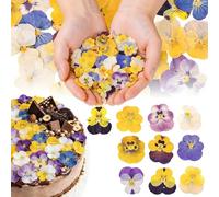 Celblisora 50 Pcs 10 Kinds Natural Dried Pressed Edible Flowers for Cake Topper Decorating-Mix Viola Tricolor for Cupcake Toppers,Cocktails,Resin Jewelry Making,DIY Art Crafts