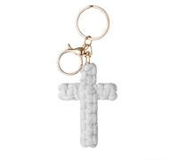 Celblisora Cross Keychain, Jesus Keychain, Christian Car Accessories, Handmade Soft Cross, Boho Decor for Women and Men, Gifts