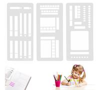 Celblisora Handmade Flexible Stencil Set for Planners - 0.8 mm Thick Acrylic Material, Templates for Drawings, Checklists, Calendars and Notebooks, Planner Stencils