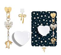 Celblisora White Cute Charms Set for Kindle,Including Dust Plug Charm Type C,Heart Grip Holder,Keychains with Hook,Compatible for Kindle Paperwhite 11th 12th Generation