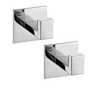 Celbon 2PC SUS304 Stainless Steel Bathroom Self Adhesive Towel Hook Hanger Chrome Finish Coat Hook Robe Hook Hanger Without Drilling Easy Installation