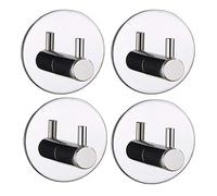 Celbon 4PC Bath Towel Hook Self Adhesive Chrome Sticky SUS 304 Stainless Steel Robe Hooks Robe Hook Heavy Duty Door Hooks Hanger for Bathrooms,Kitchen,Lavatory Closet (4PC, Chrome)…