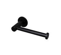 Celbon Bathroom Self Adhesive Toilet Roll Holder Matte Black SUS 304 Stainless Steel Toilet Paper Holder without Drilling Easy Installation (Round)