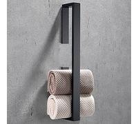 Celbon Towel Bar Rail Self for Bathroom Adhesive Towel Bar SUS 304 Stainless Steel and Kitchen Without Drilling 40cm (Black, 40CM)