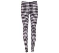 CELEB LOOK Dog Tooth Full Length Leggings Black