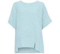 CELEB LOOK Italian Women's Plus Size Linen Front Pocket Ladies Baggy Oversized Ladies Lagenlook Tops Celebmodelook W21 Sky Blue