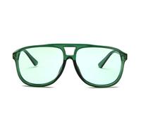 Celeb Style Lightly Tinted Sunglasses Womens, Oversized Rectangle Brow Bar Translucent Frame, Green, Tint Lens, Lightweight for Women Man, Retro Vintage Trending Sun Glasses Eye-wear New for 2025