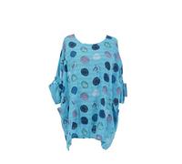 celebmodelook New Italian Ladies Women Lagenlook Polka Dots Cotton Tunic Top Plus Size