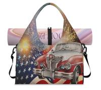 Celebrate American Independence Day Sports Duffel Bag for Women Men Weekend Overnight Bag with Shoe Compartment Shoulder Tote Luggage Bag for Yoga Gym Travel