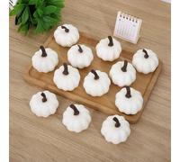 Celebrate Autumn with a Colorful Collection of 12 Mini Foam Pumpkins For Festive Decor Needs (White)