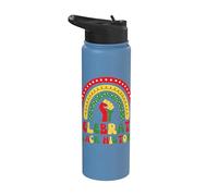 Celebrate Black History Rainbow Black African Civil Rights Stainless Steel Insulated Water Bottle