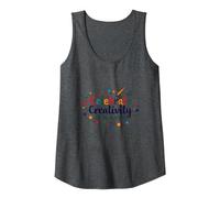 Celebrate Creativity One Dot at A Time Tank Top, Women, Dark Heather Grey, L