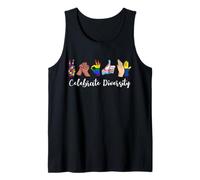 Celebrate Diversity Austism Black Race Peace Gender LGBTQ Tank Top