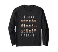 Celebrate Diversity Caffeine Barista for Coffee Lovers Long Sleeve T-Shirt