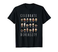 Celebrate Diversity Caffeine Barista Stuff for Coffee Lovers T-Shirt