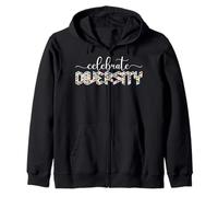 Celebrate Diversity Colorful Artistic Geometry Style Zip Hoodie