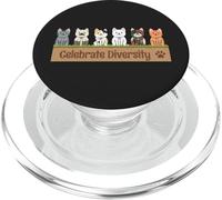 Celebrate Diversity Kitten Breeds Animal Lover Funny Cats PopSockets PopGrip for MagSafe