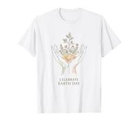 Celebrate Earth Day Tree Flowers Boho Botanical Line Art T-Shirt