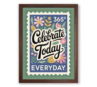 Celebrate Everyday Botanical Framed Wall Art Print A2 (59.4×42cm) Walnut, Wall Decor for Living Room, Bedroom, Office & Home, Ready to Hang, Art Gift