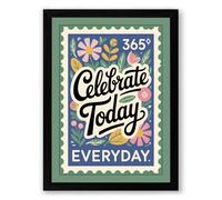Celebrate Everyday Botanical Framed Wall Art Print A3 (42×29.7cm) Black, Wall Decor for Living Room, Bedroom, Office & Home, Ready to Hang, Art Gift