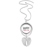 Celebrate Father's Day Blessing Festival Pendant Angel Wings Rotating Necklace Jewelry