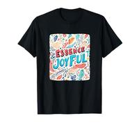 Celebrate Life with this Essence of Joyful Statement Emblem T-Shirt