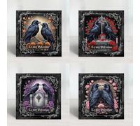 Celebrate love with a touch of gothic elegance! Gothic inspired Valentine’s Day cards featuring majestic ravens with stunning florals