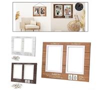 Celebrate Love with This Personalized Wooden Anniversary Frame Featuring For Then & Now Photos Showcasing Couples' Story with Elegant Wooden Design (The Old T)