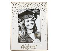 Celebrate Metallic Gold Polka Dots 8 x 6 inch Porcelain Table Top Frame
