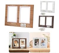 Celebrate Milestone Anniversaries with Personalized Wooden Frame Featuring For Then & Now Dual Photo Display (The Old T)